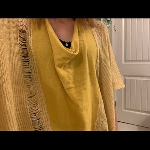 Mustard yellow cotton layered top